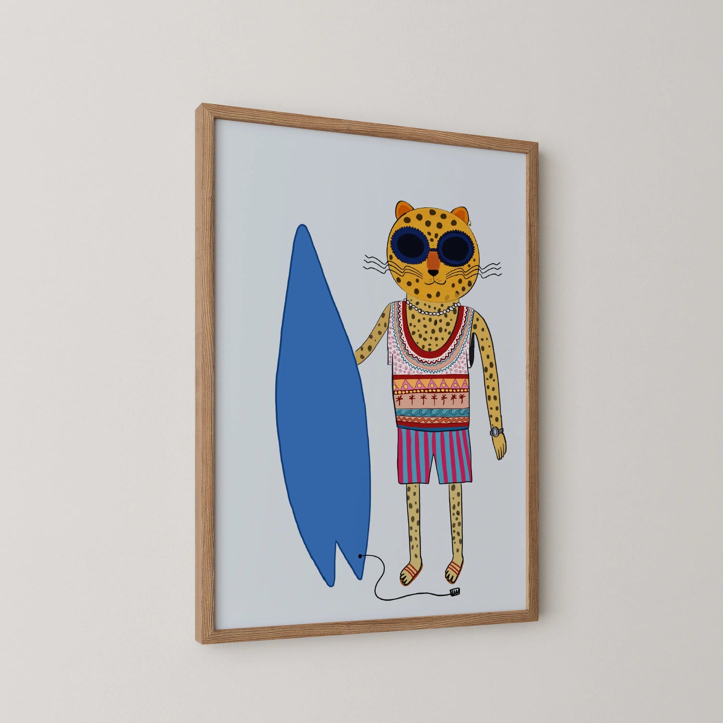 Cat on beach - Nursery Prints