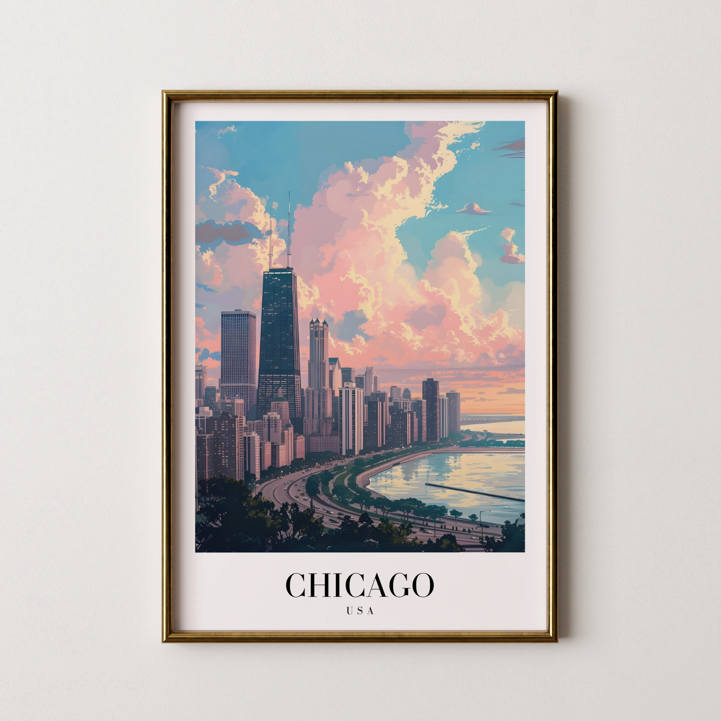 Chicago, USA, City Print