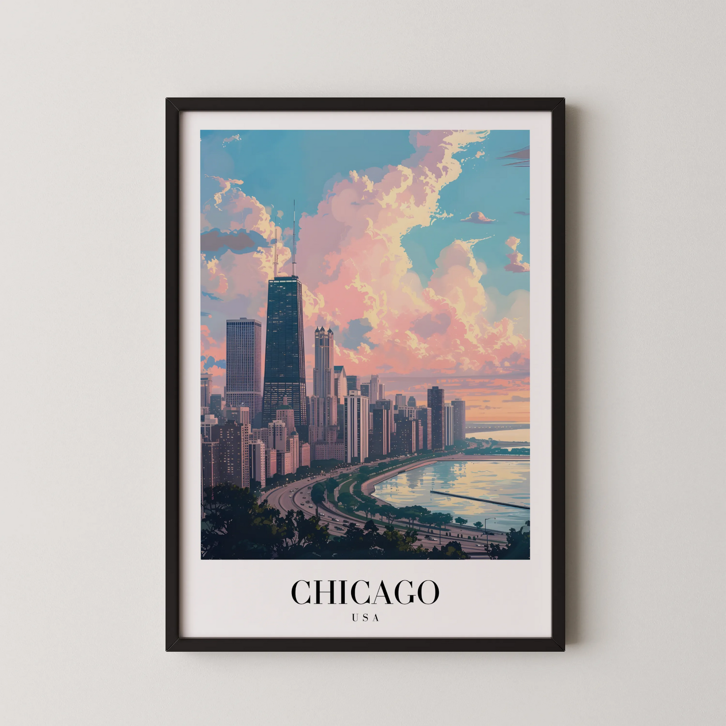 Chicago, USA, City Print