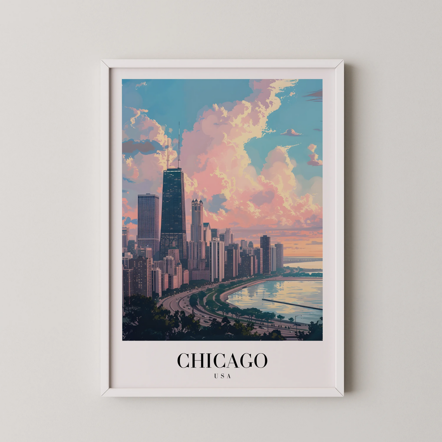 Chicago, USA, City Print