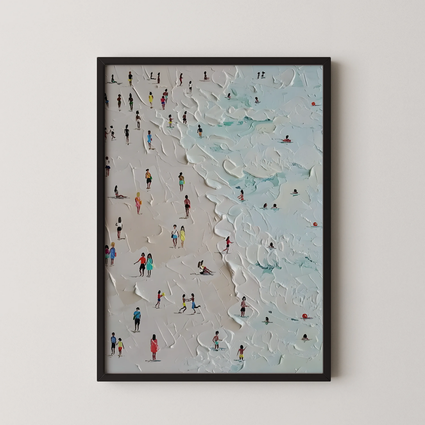 Crowd On Beach, Modern Minimal, Abstarct Wall Painting