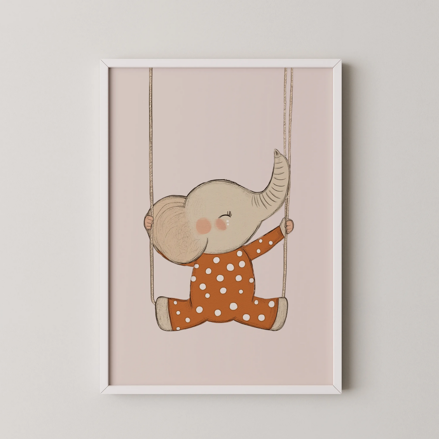 Ele on swing - Nursery Prints