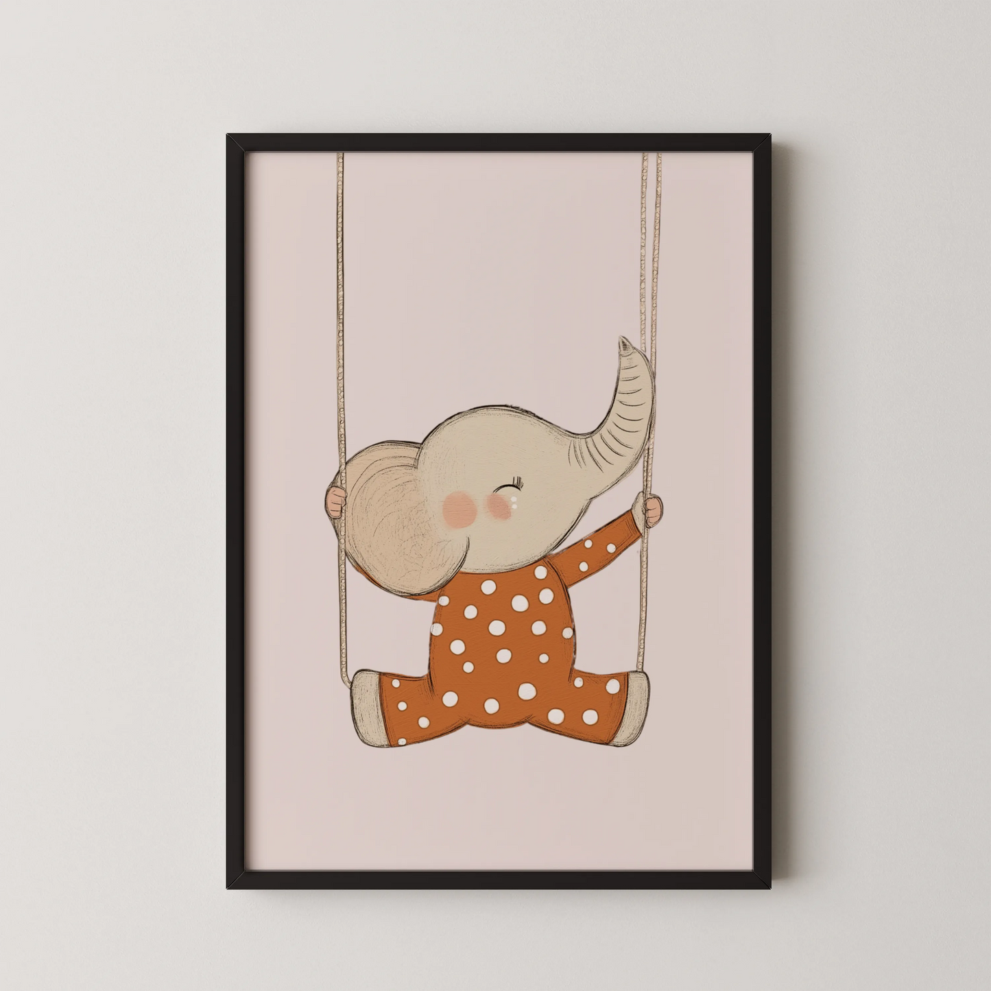 Ele on swing - Nursery Prints