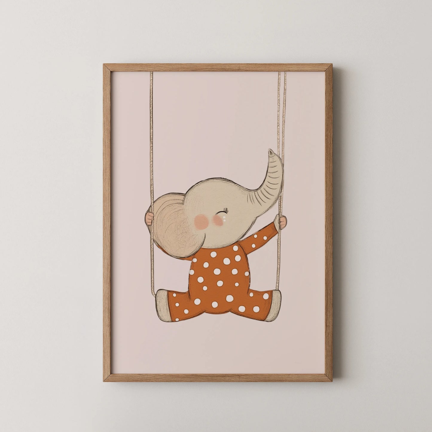 Ele on swing - Nursery Prints