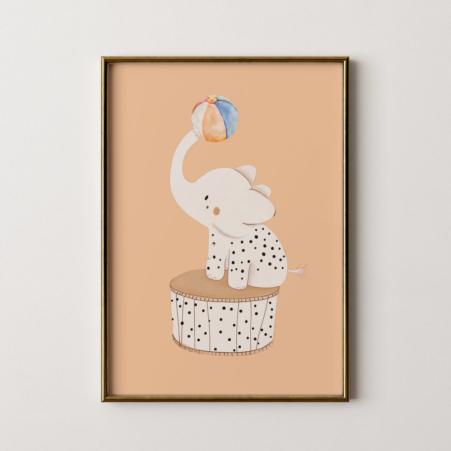 Elephant on stool - Nursery Prints