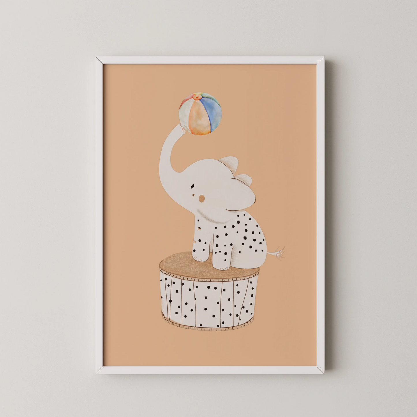 Elephant on stool - Nursery Prints