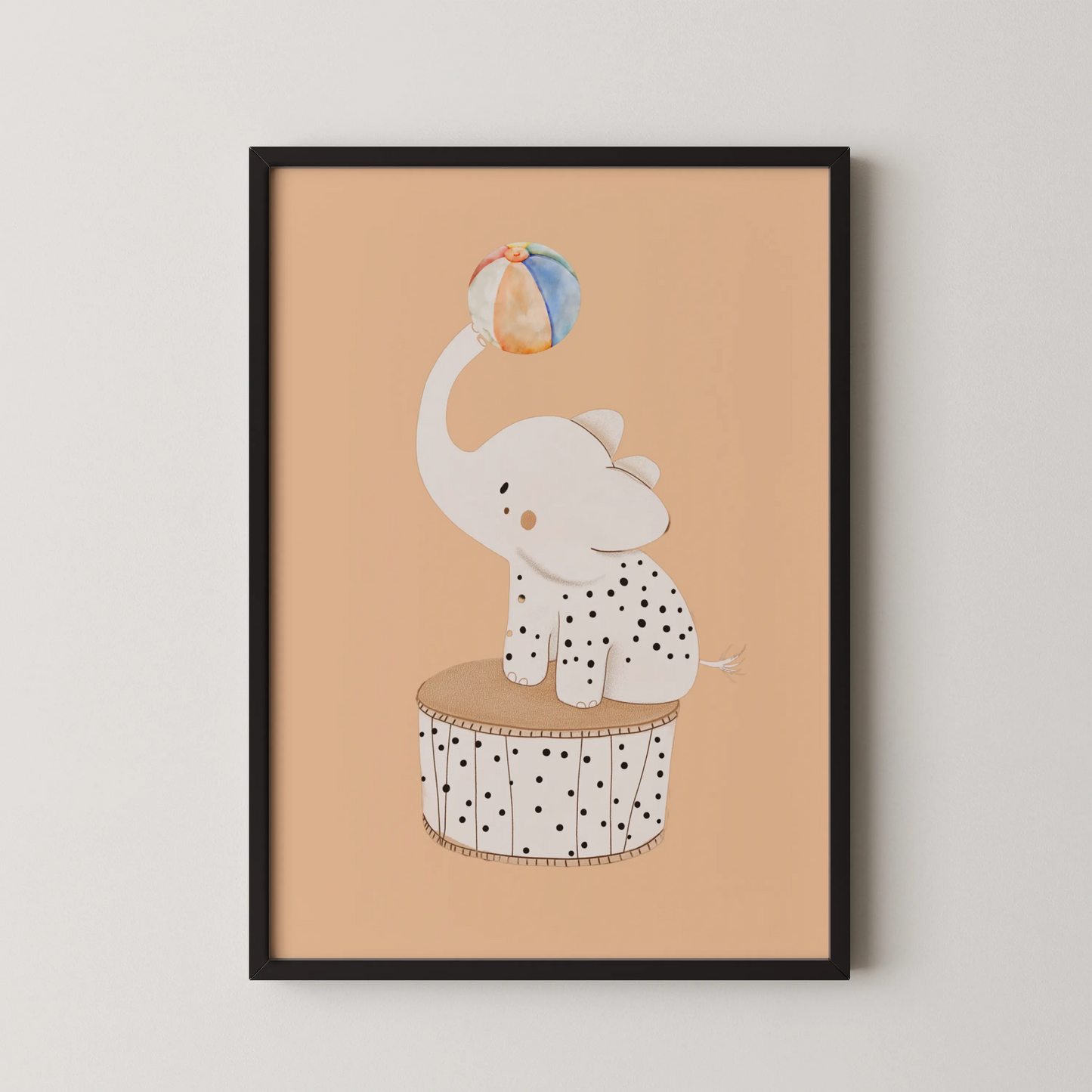 Elephant on stool - Nursery Prints