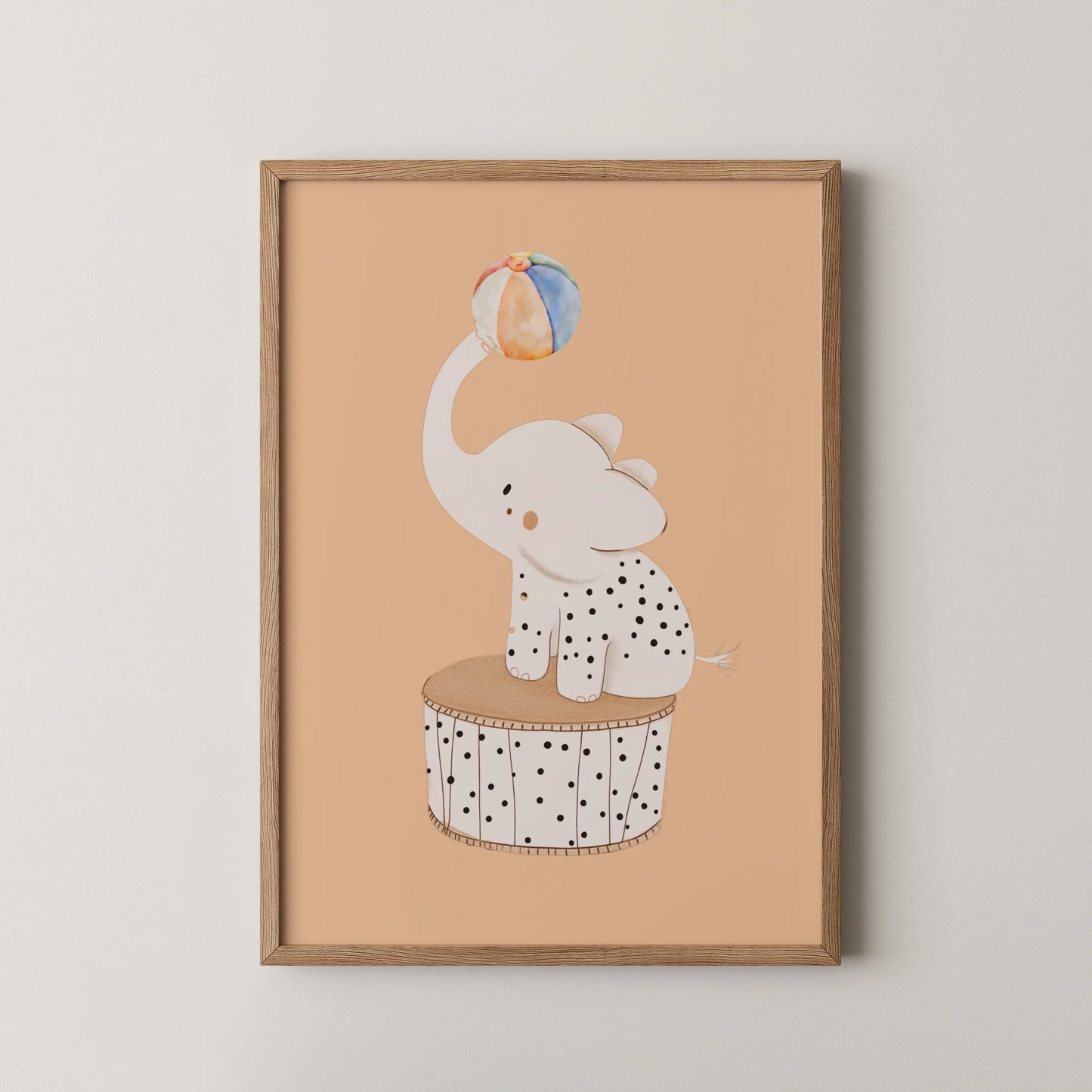 Elephant on stool - Nursery Prints