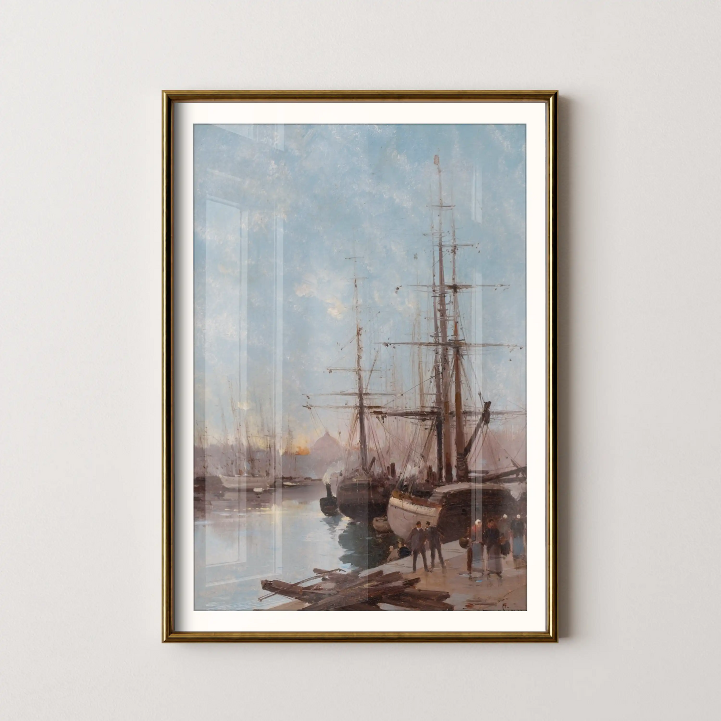 Harbor Scene by Eugène Galien