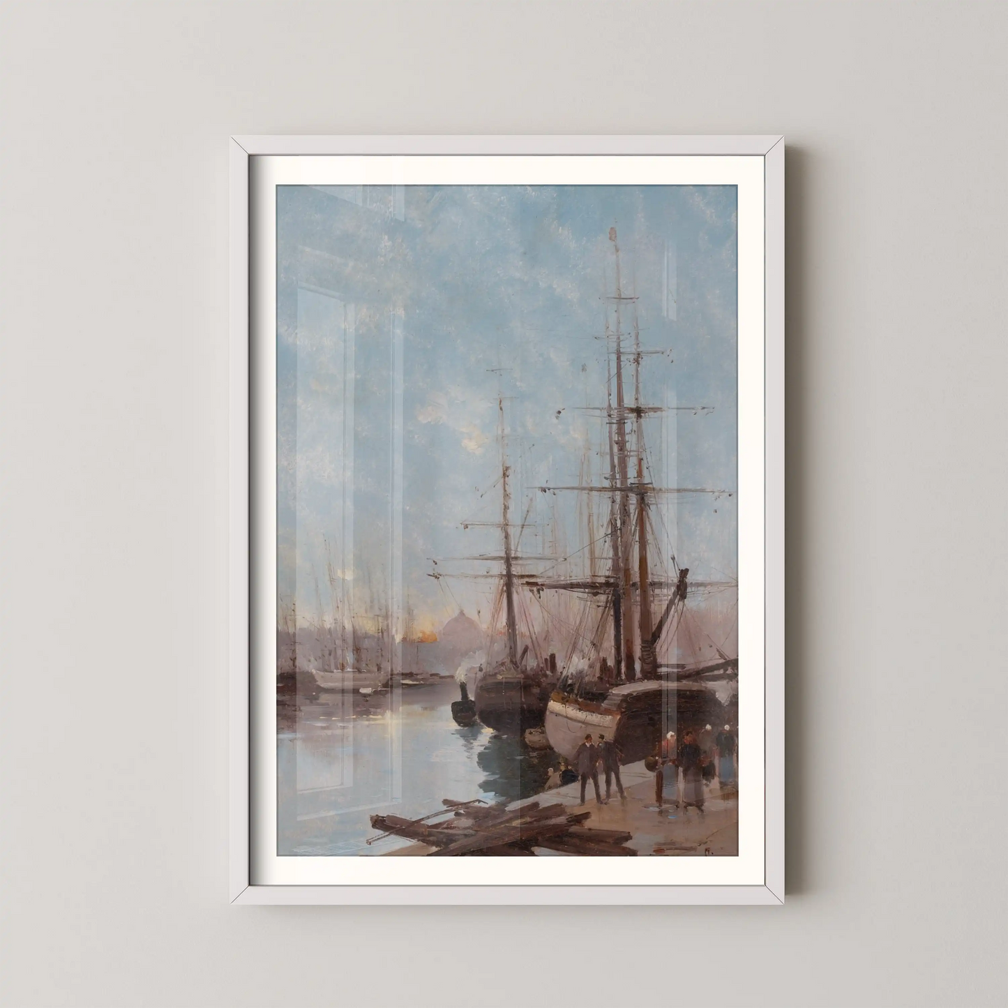 Harbor Scene by Eugène Galien