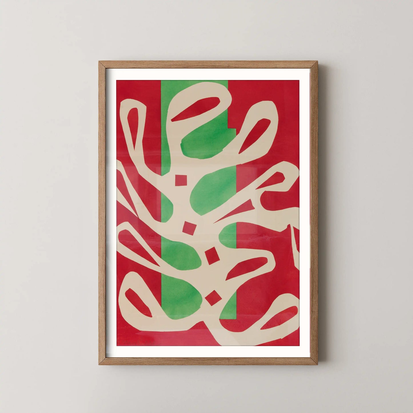 Algue blanche sur fond rouge et vert by Henri Matisse (1947)