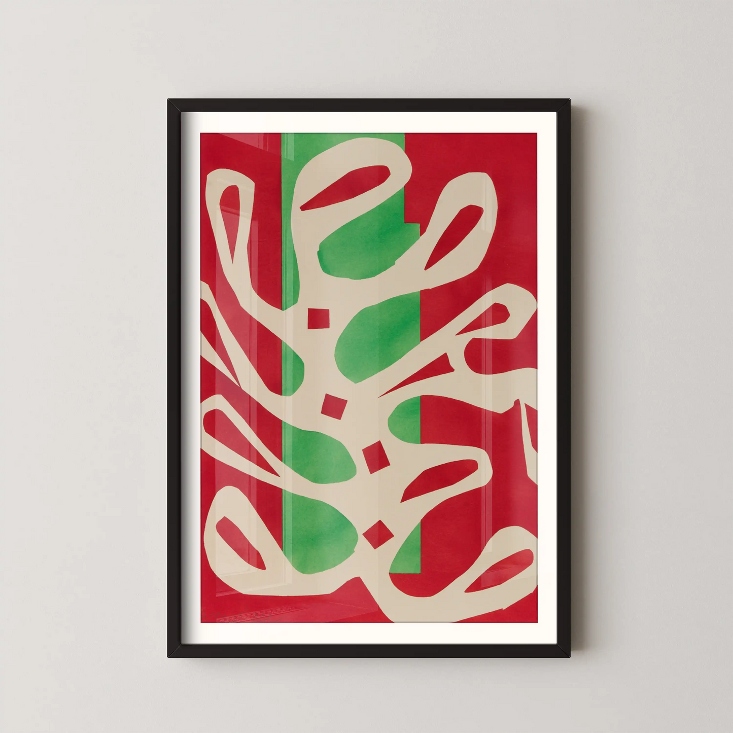 Algue blanche sur fond rouge et vert by Henri Matisse (1947)
