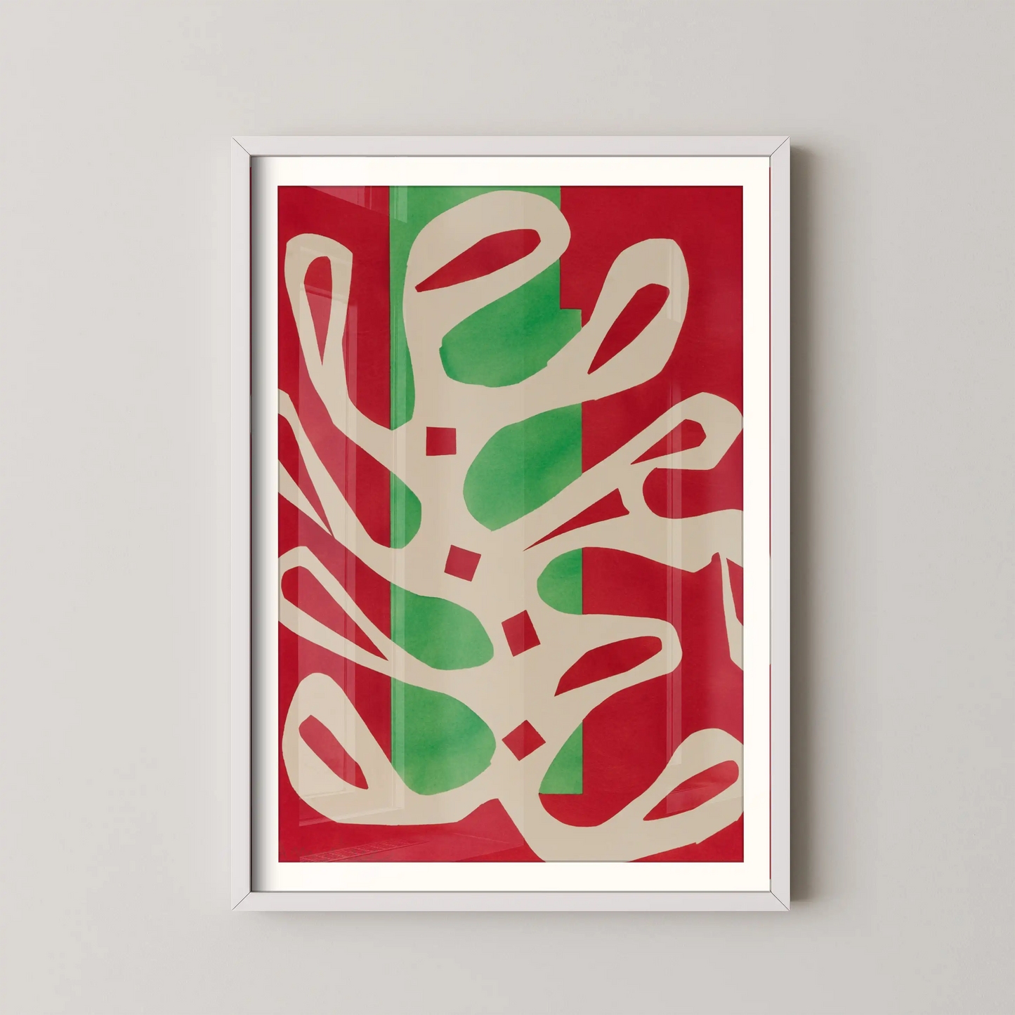 Algue blanche sur fond rouge et vert by Henri Matisse (1947)