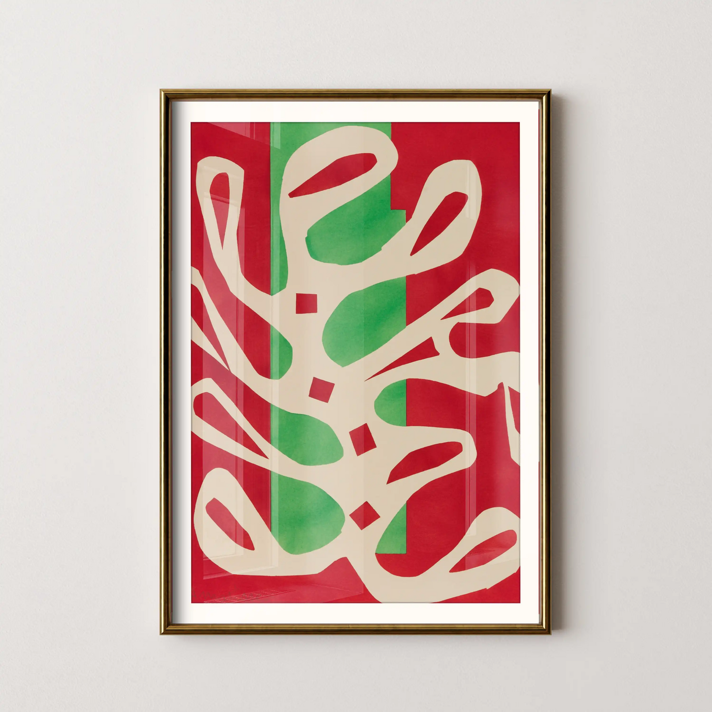 Algue blanche sur fond rouge et vert by Henri Matisse (1947)