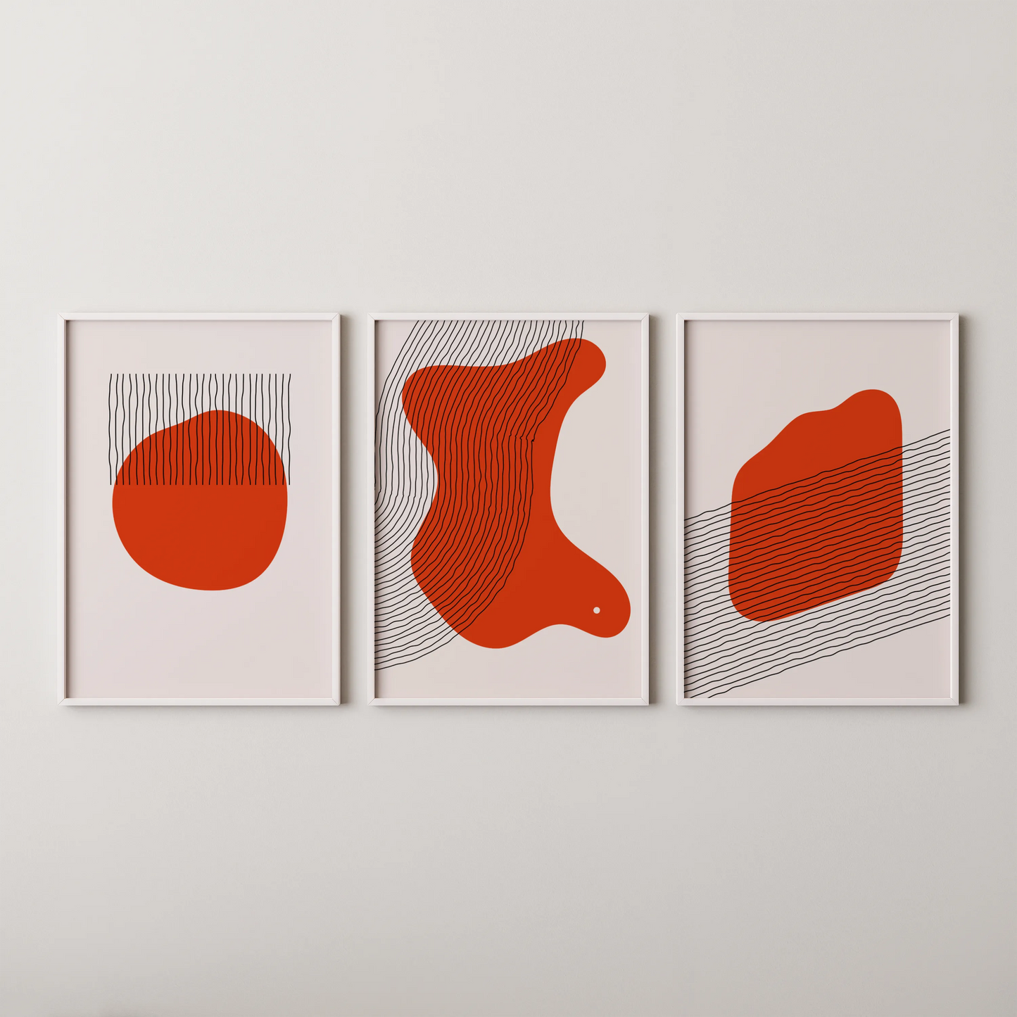 MInimal Pattern III, Set of 3, Modern Abstarct Painting