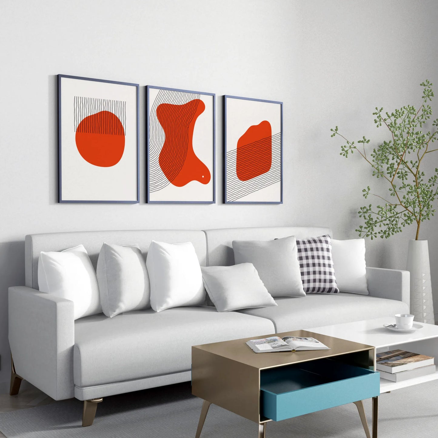 MInimal Pattern III, Set of 3, Modern Abstarct Painting