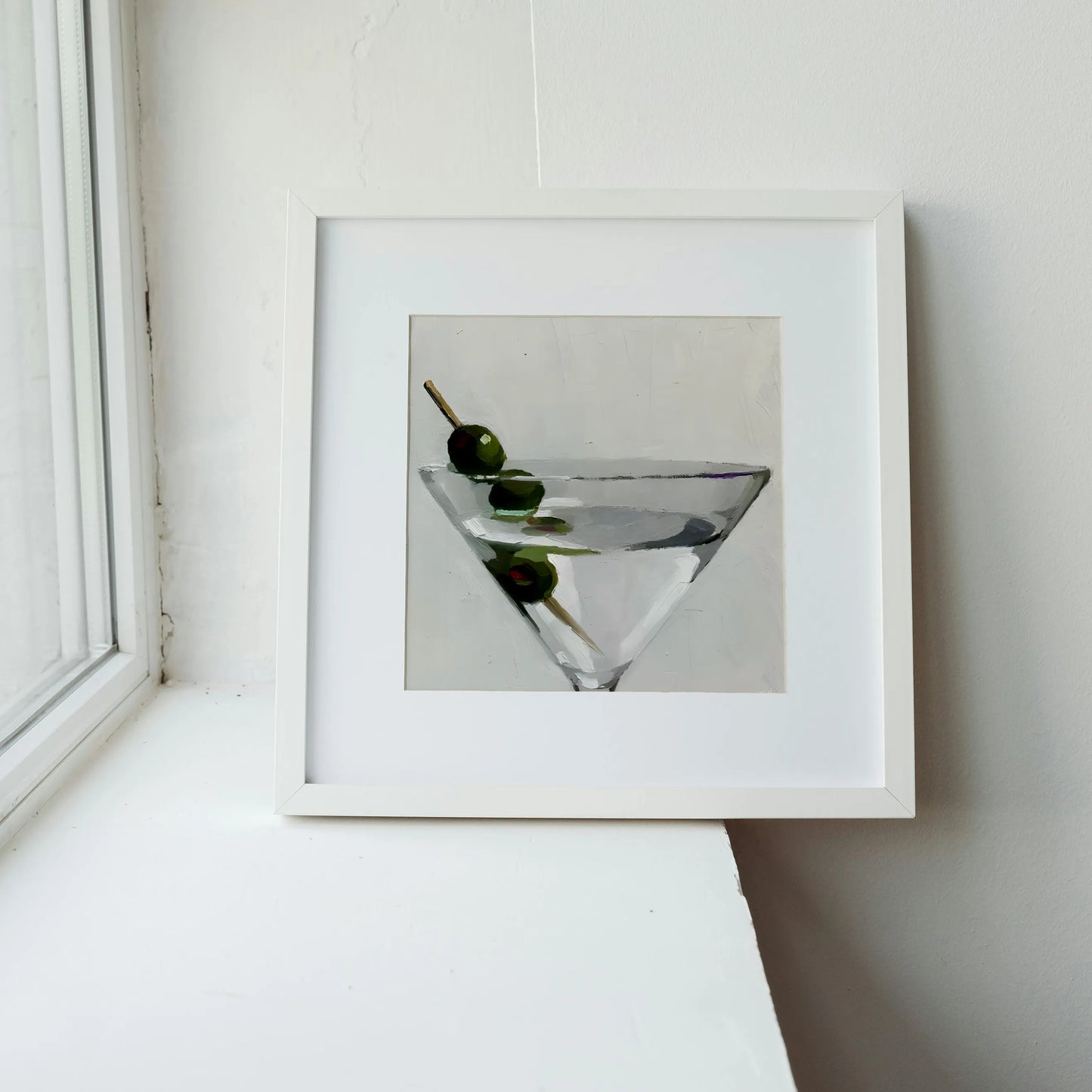 Martini With Olives, Black & White Mid Century Modern, Boho Art Prints