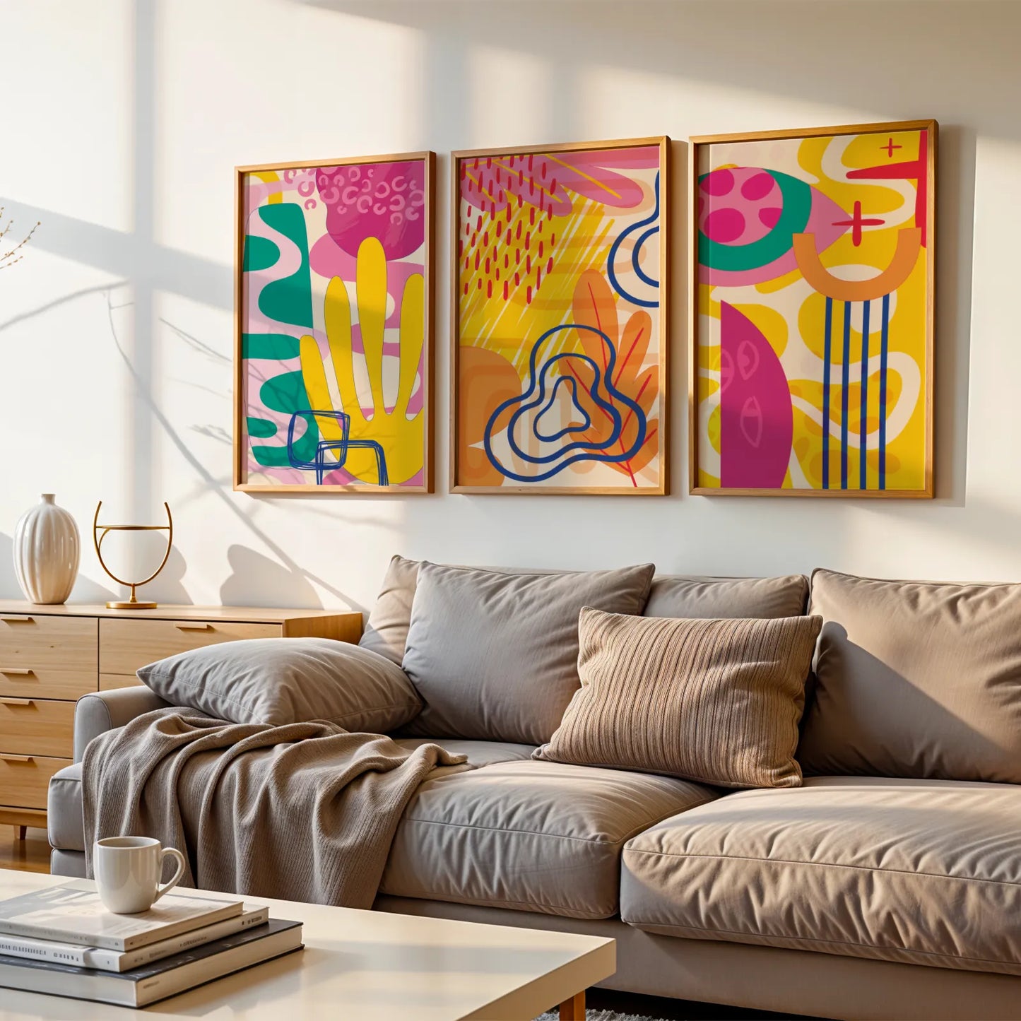 Maximalist Modern Abstarct Shapes II, Set of 3