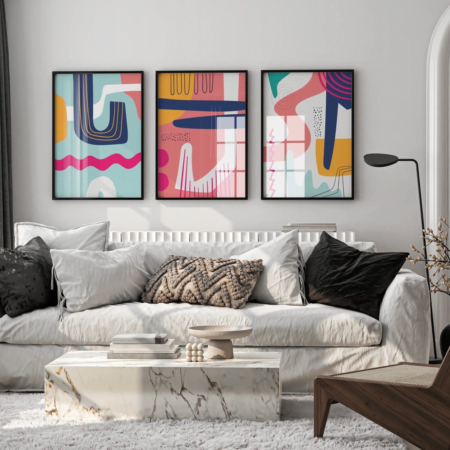 Maximalist Modern Abstarct Shapes I, Set of 3