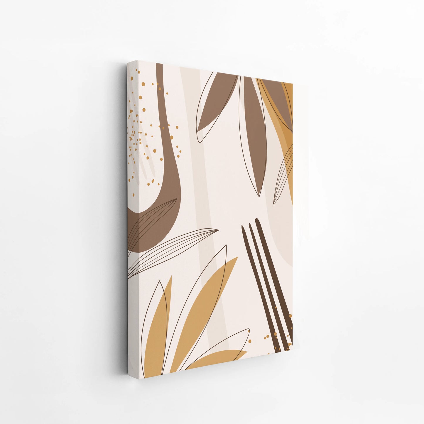 Mid Century Modern, Abstract Boho Leaves I, Wall Painting