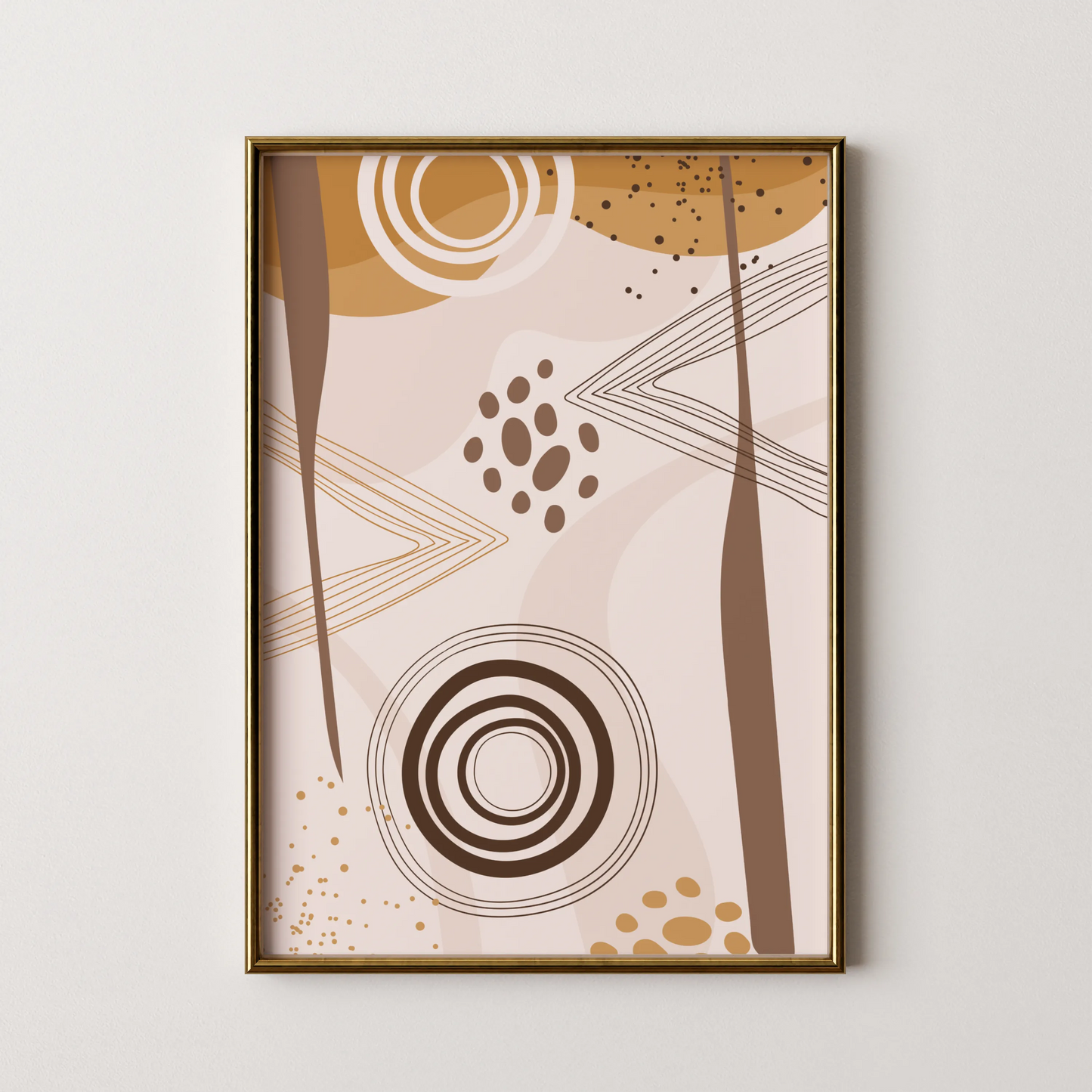 Mid Century Modern, Abstract Boho Leaves, Wall Painting