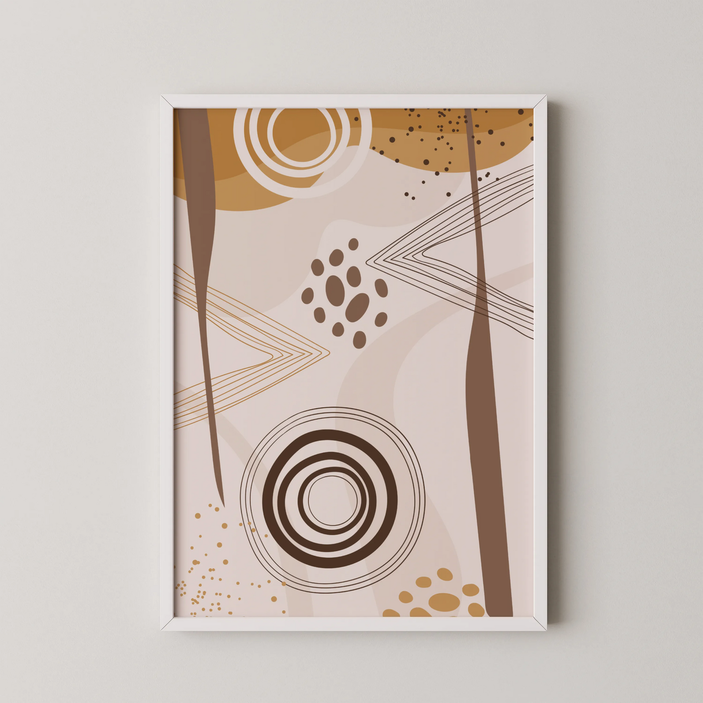 Mid Century Modern, Abstract Boho Leaves, Wall Painting