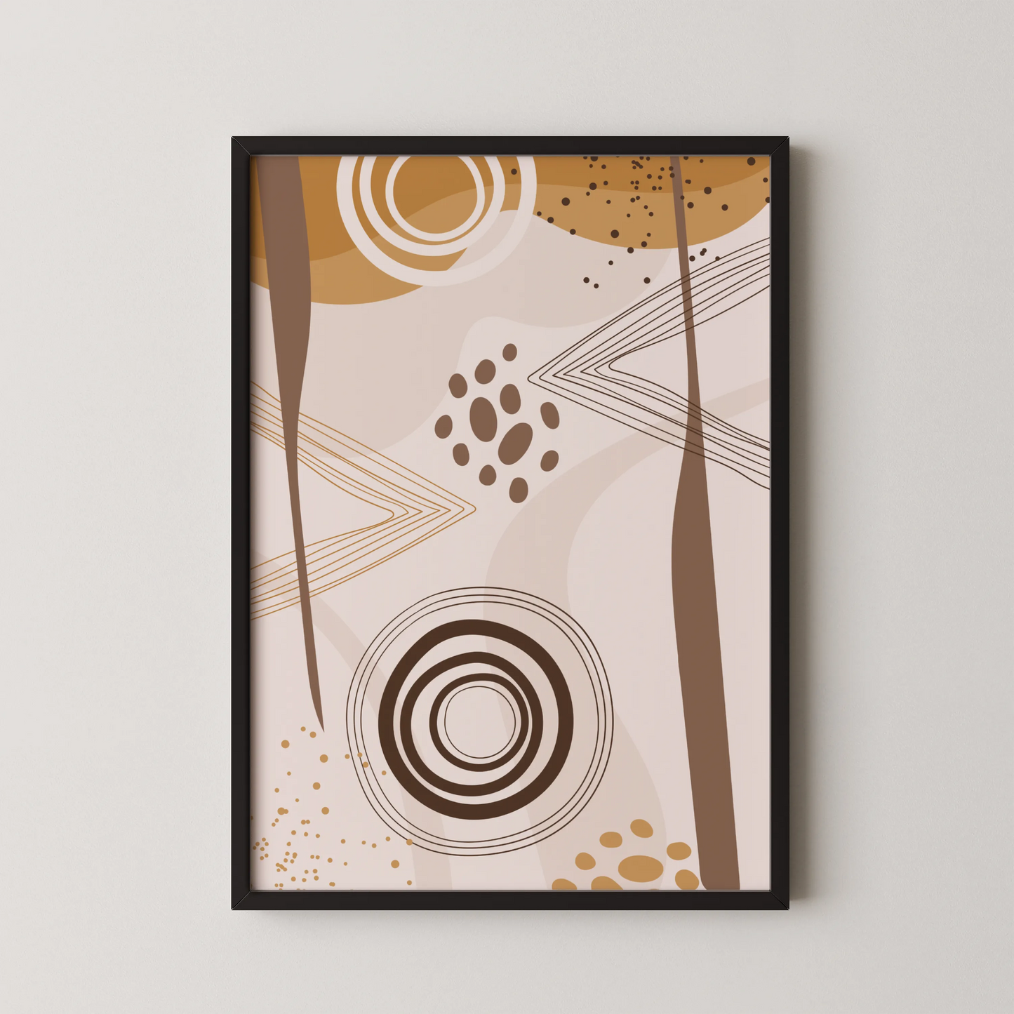 Mid Century Modern, Abstract Boho Leaves, Wall Painting