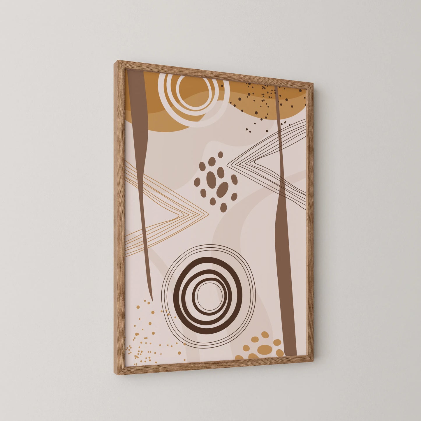 Mid Century Modern, Abstract Boho Leaves, Wall Painting