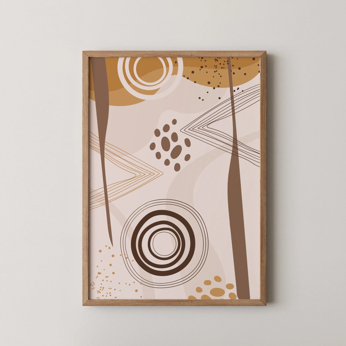 Mid Century Modern, Abstract Boho Leaves, Wall Painting