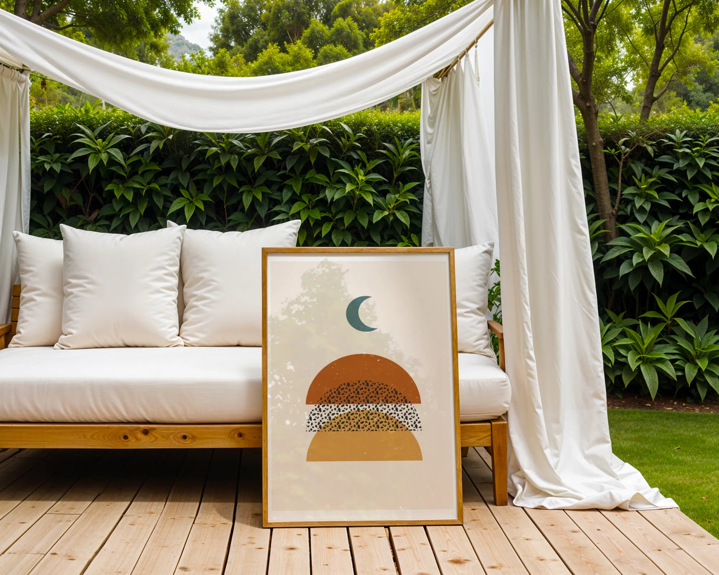 Mid Century Modern, Boho Leaves II, Wall Painting