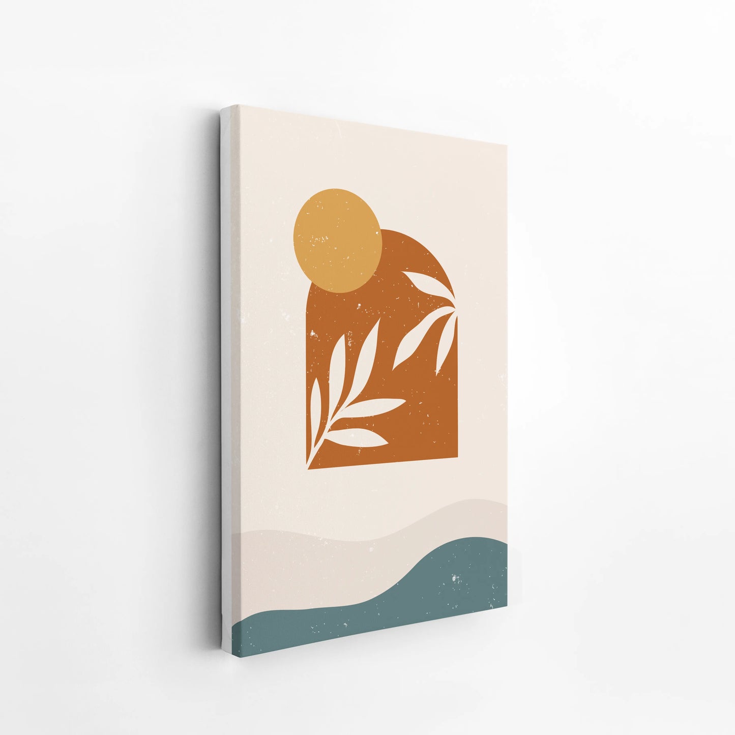 Mid Century Modern, Boho Leaves I, Wall Painting