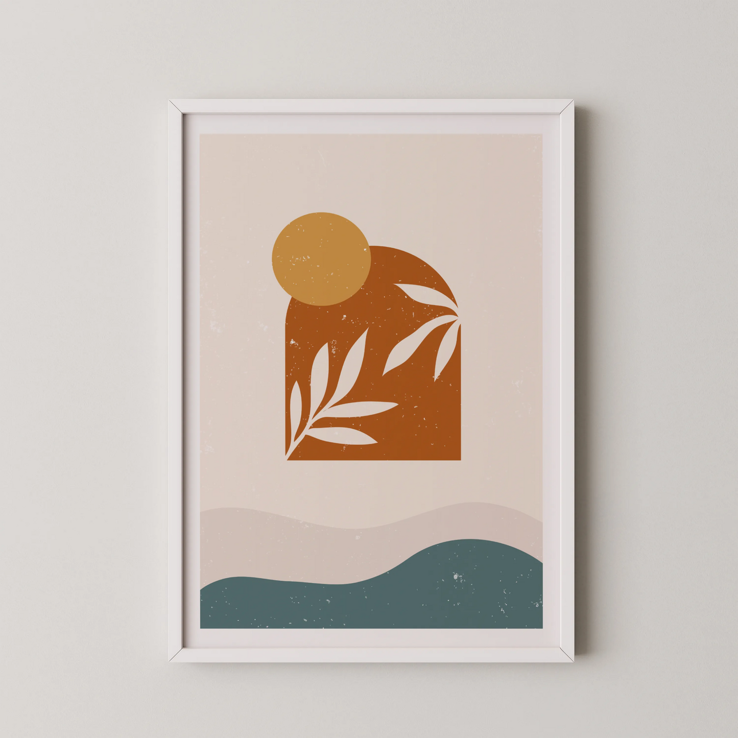 Mid Century Modern, Boho Leaves I, Wall Painting
