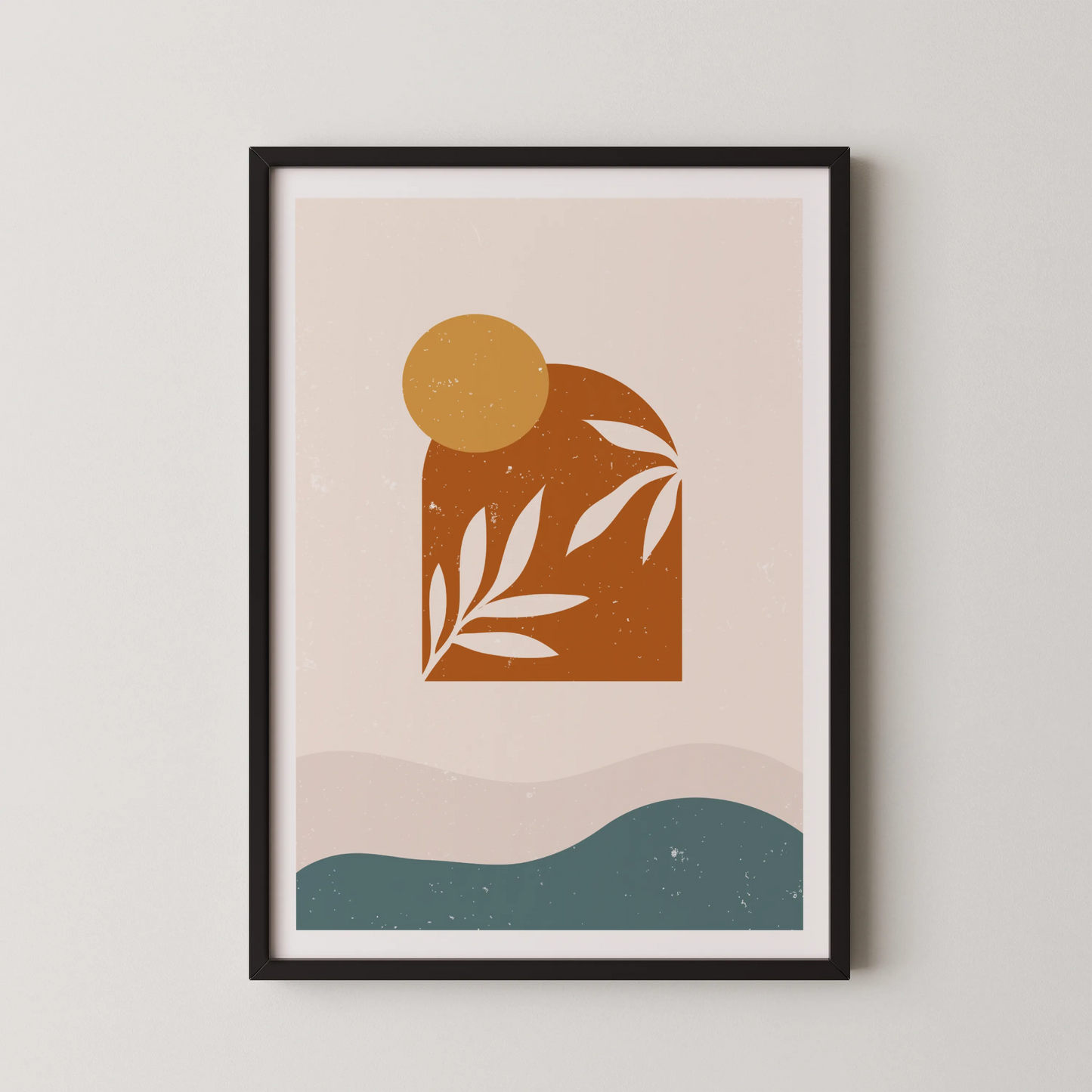 Mid Century Modern, Boho Leaves I, Wall Painting