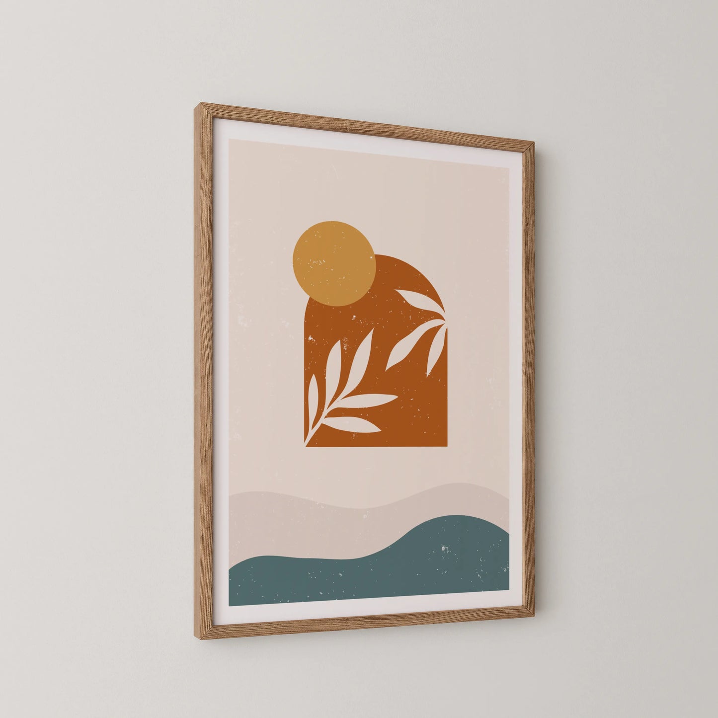 Mid Century Modern, Boho Leaves I, Wall Painting