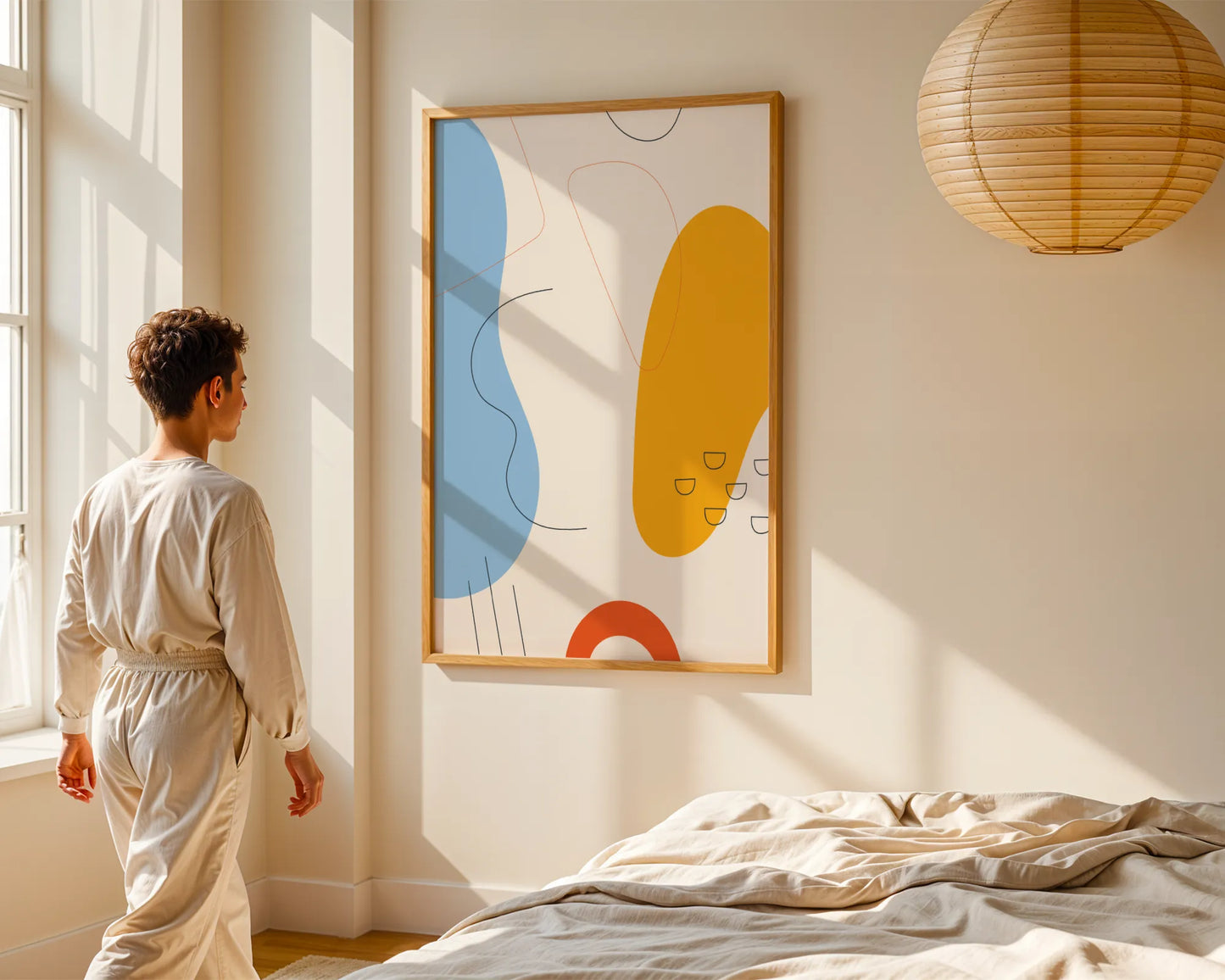Minimal Artwork, Modern Colorful Abstract, Wall Painting