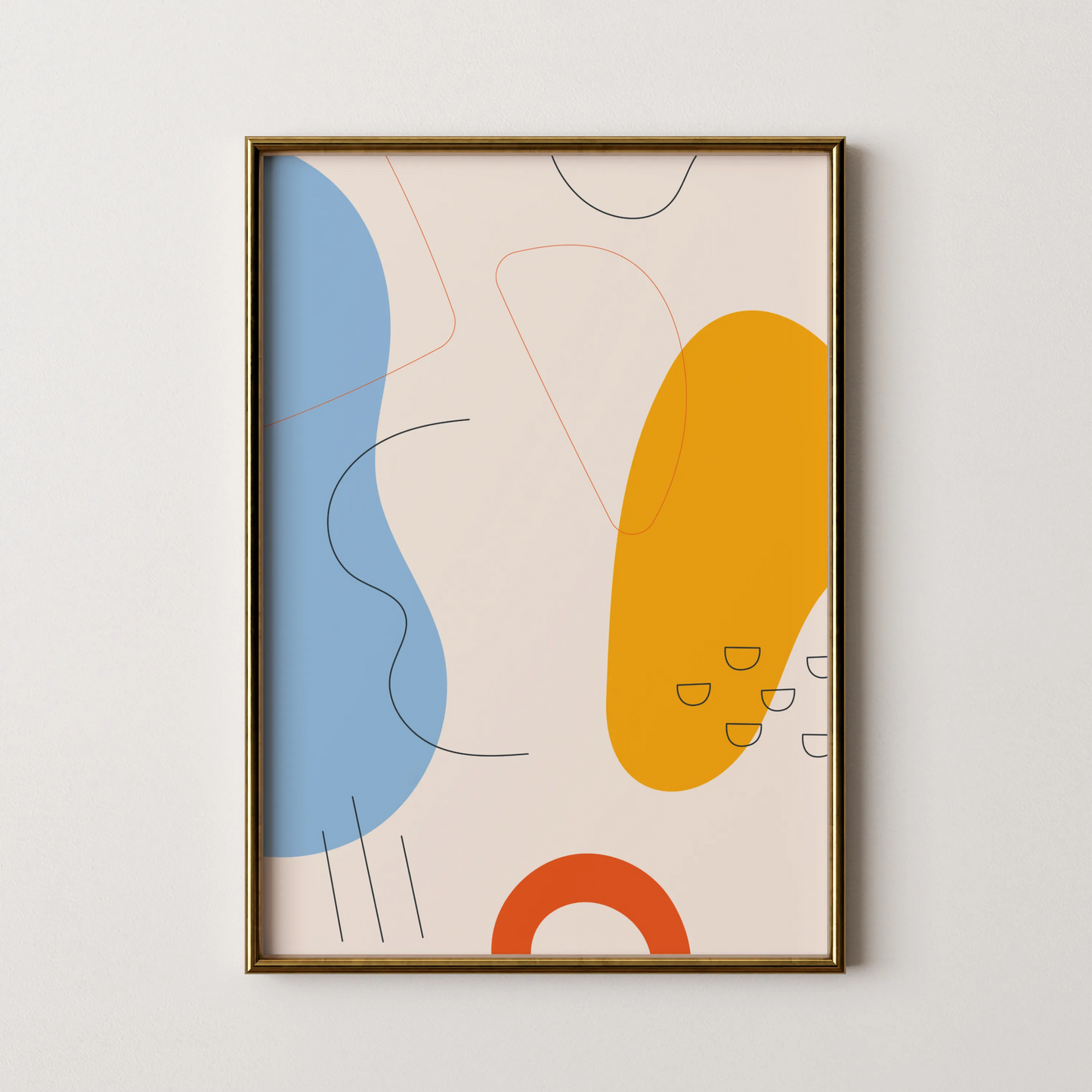 Minimal Artwork, Modern Colorful Abstract, Wall Painting