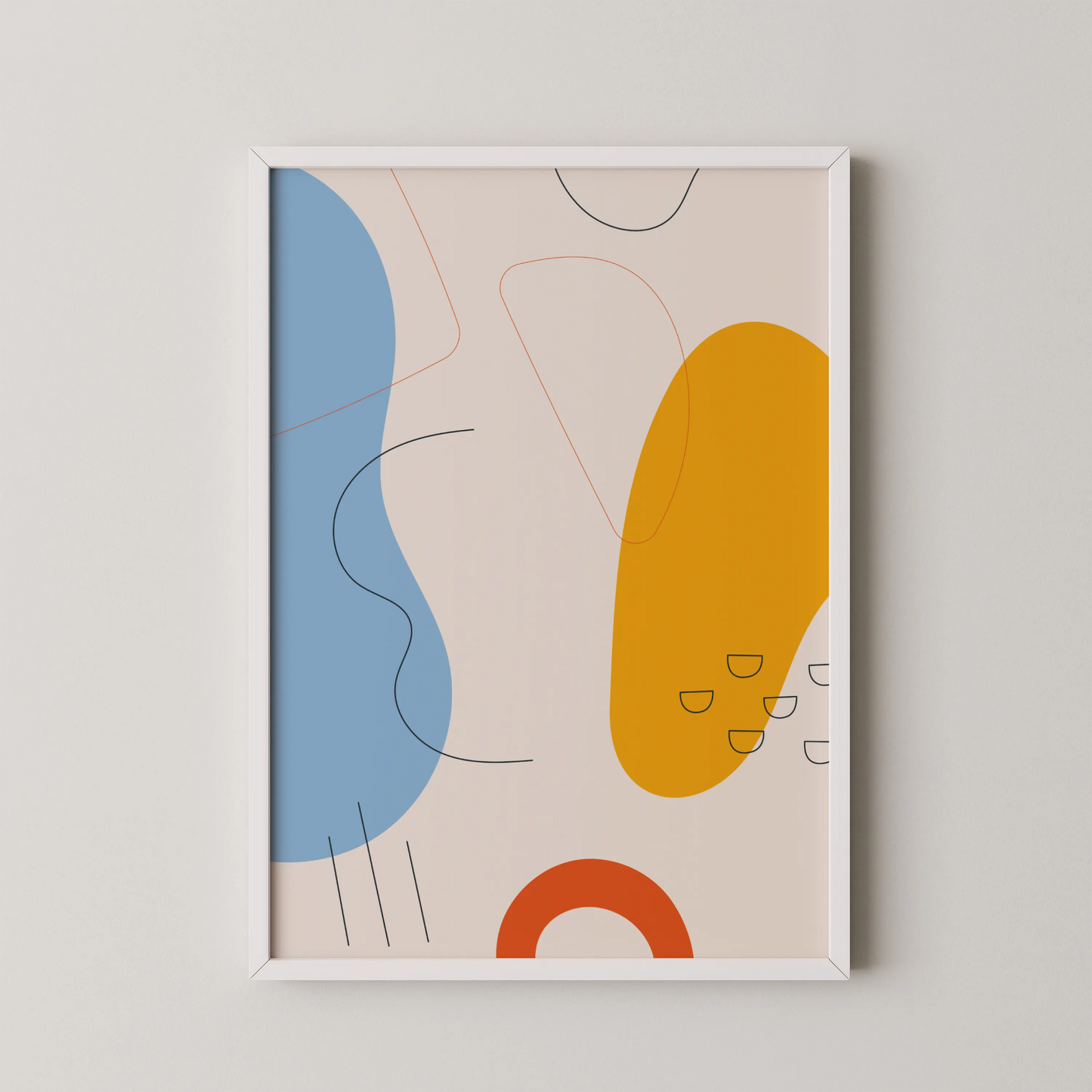 Minimal Artwork, Modern Colorful Abstract, Wall Painting