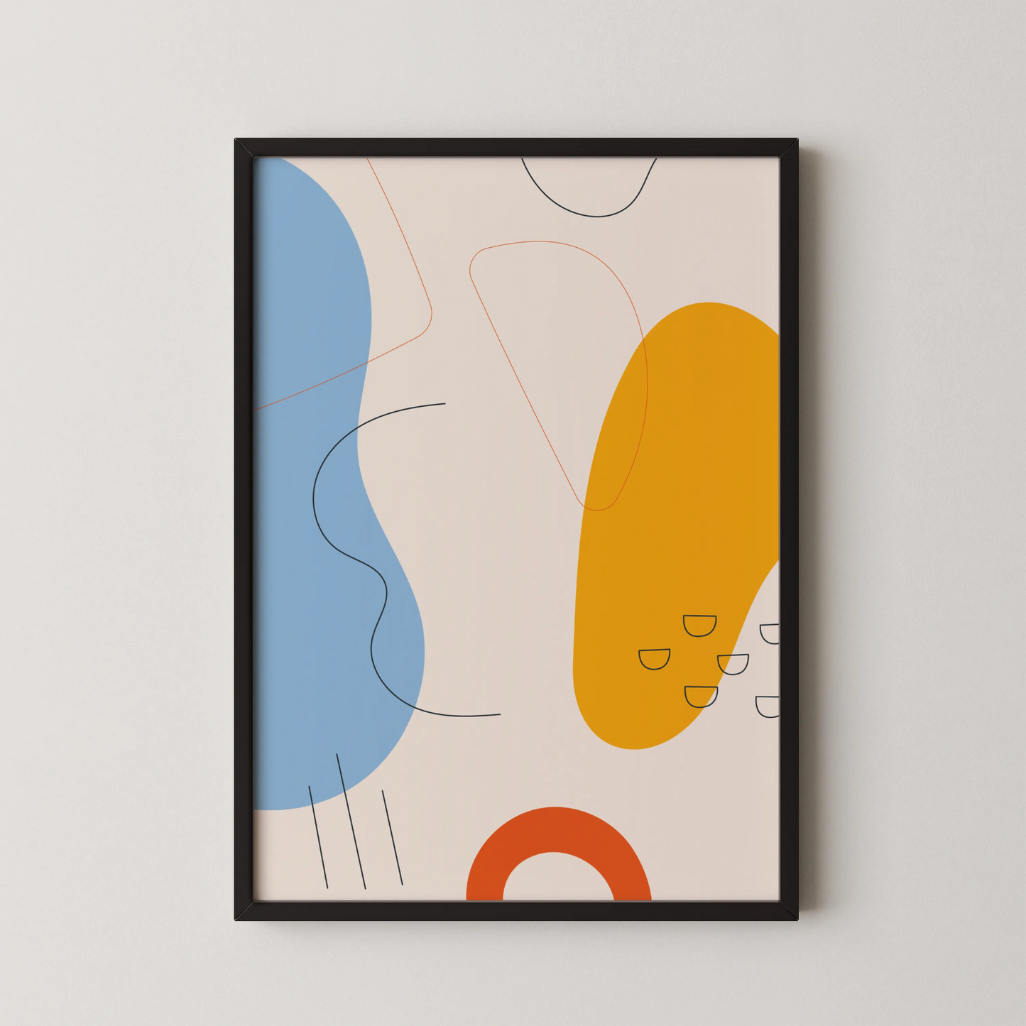 Minimal Artwork, Modern Colorful Abstract, Wall Painting