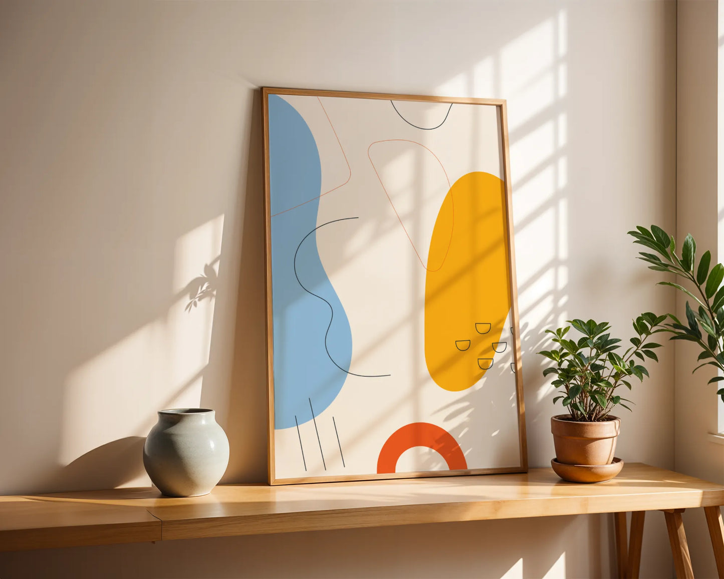 Minimal Artwork, Modern Colorful Abstract, Wall Painting