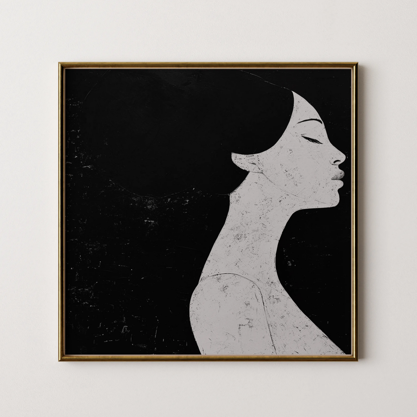 Minimal Boho Feminine I, Black & White Mid Century Modern, Boho Art Painting