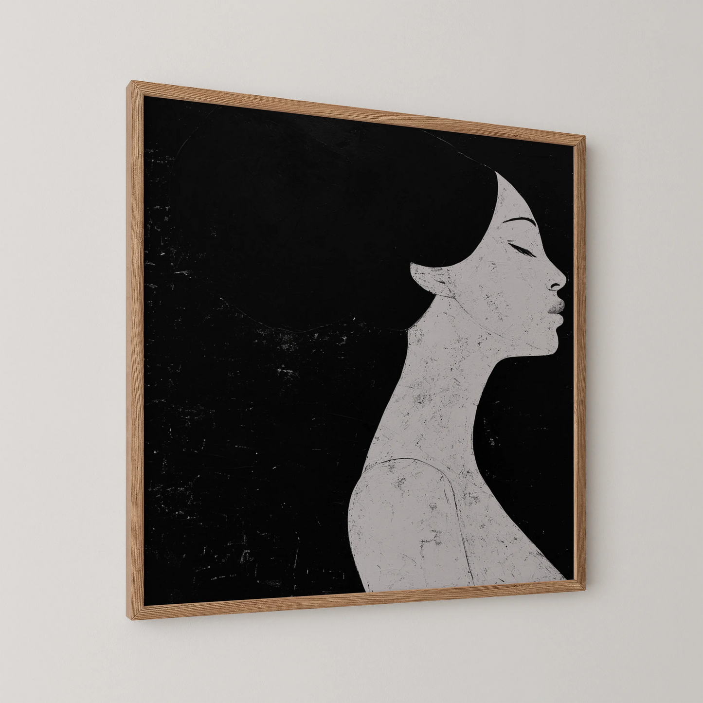 Minimal Boho Feminine I, Black & White Mid Century Modern, Boho Art Painting
