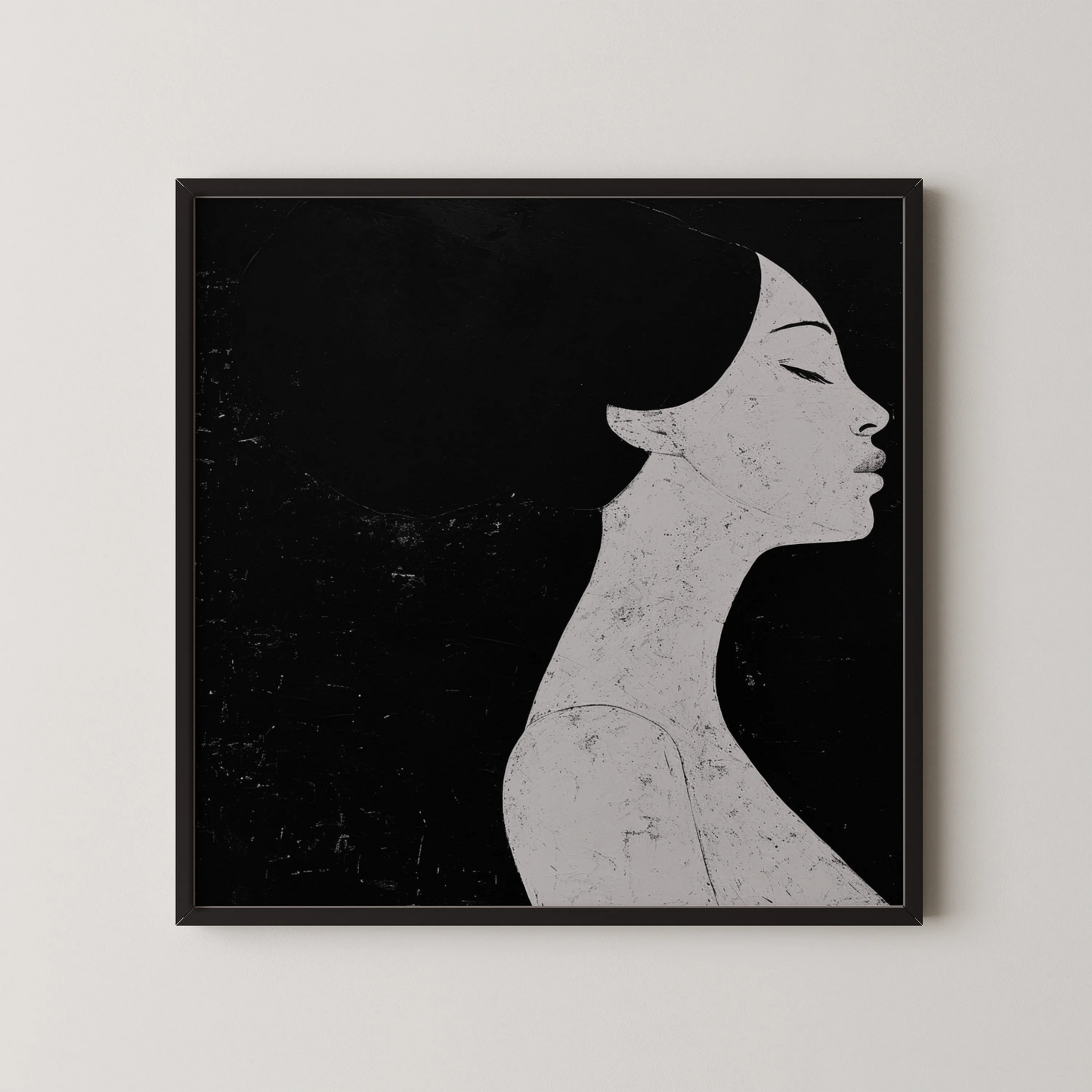 Minimal Boho Feminine I, Black & White Mid Century Modern, Boho Art Painting
