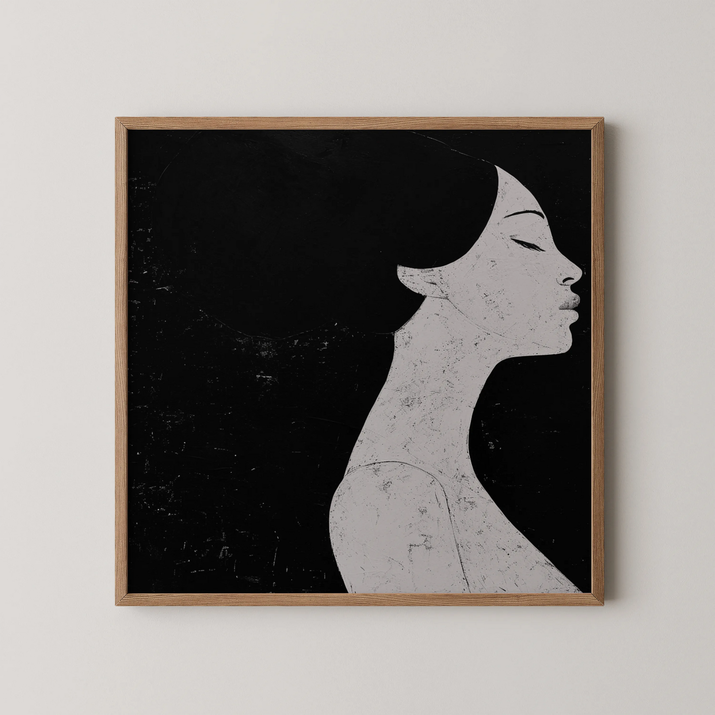 Minimal Boho Feminine I, Black & White Mid Century Modern, Boho Art Painting
