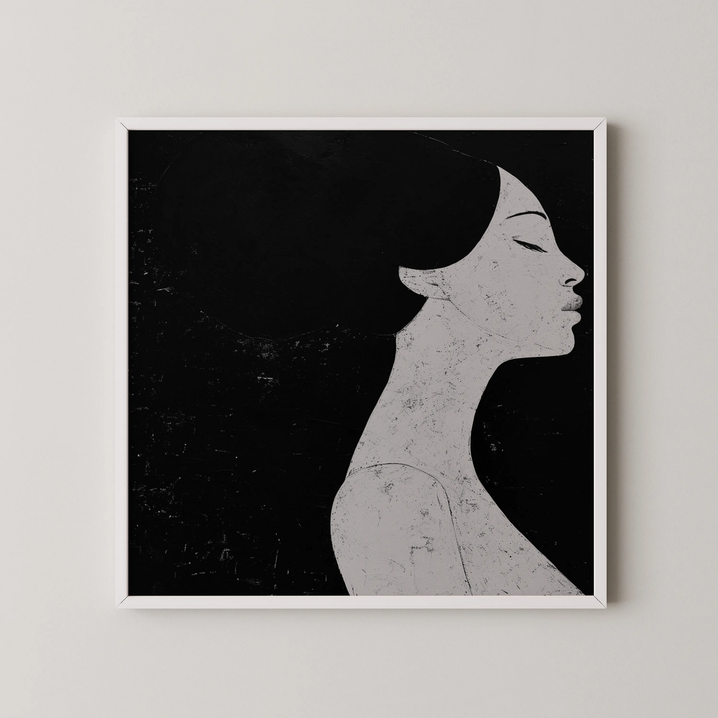 Minimal Boho Feminine I, Black & White Mid Century Modern, Boho Art Painting