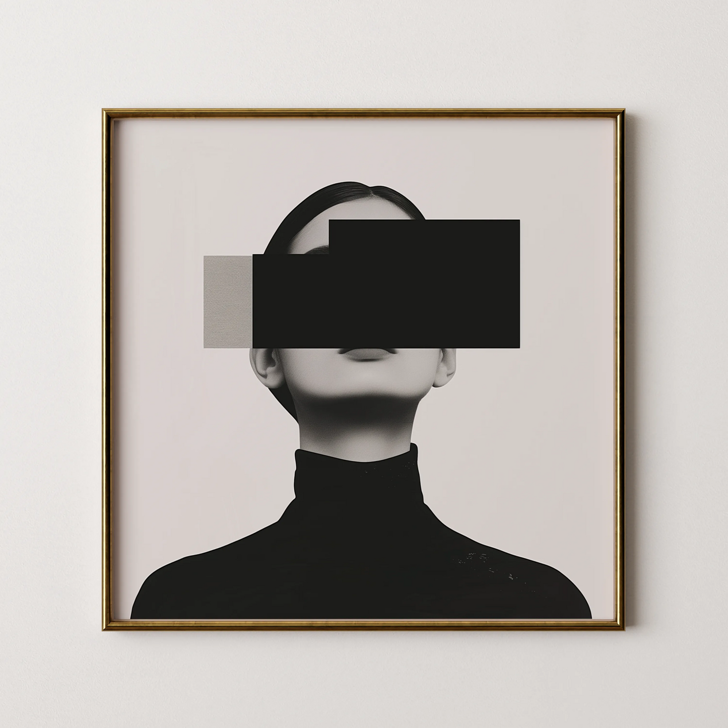Minimal Feminine I, Black & White Mid Century Modern, Boho Art Painting