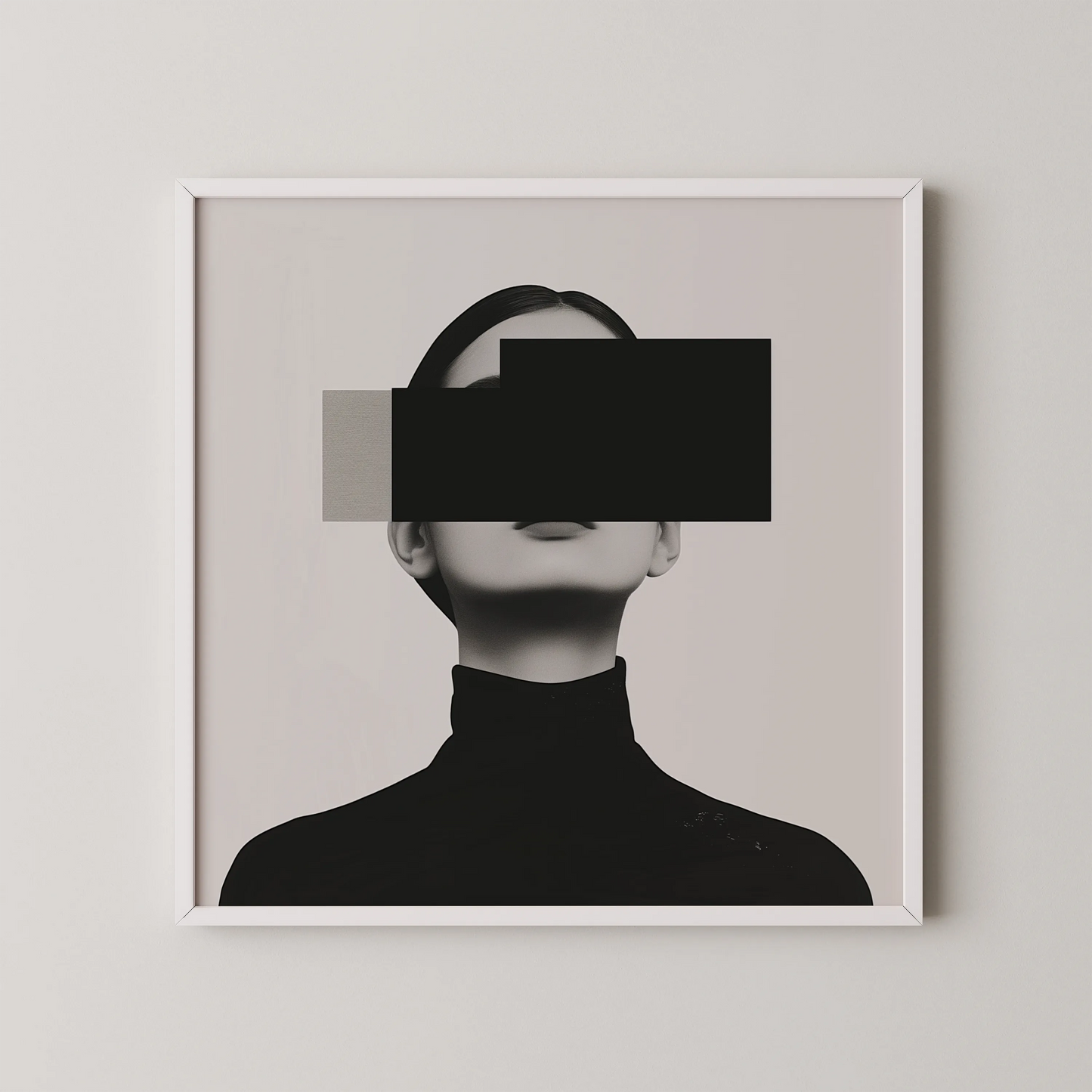 Minimal Feminine I, Black & White Mid Century Modern, Boho Art Painting