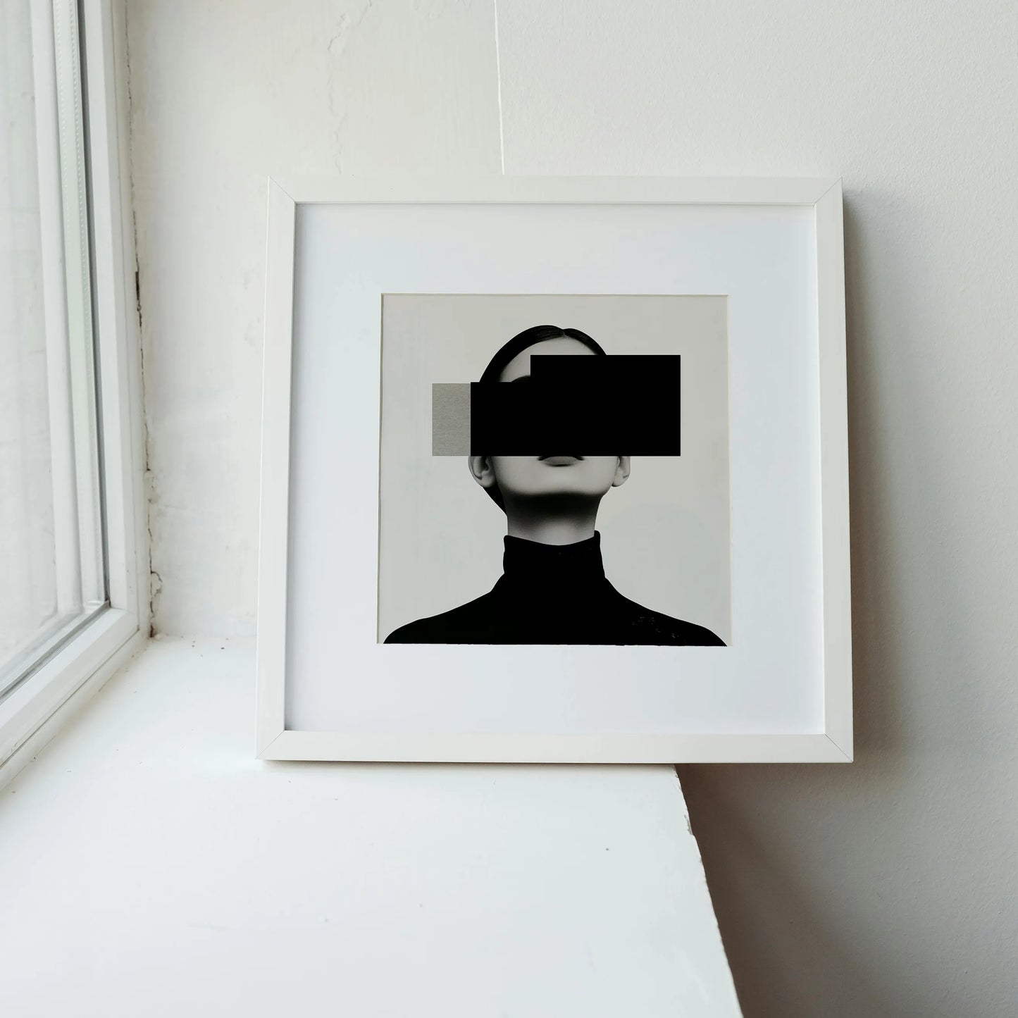 Minimal Feminine I, Black & White Mid Century Modern, Boho Art Painting
