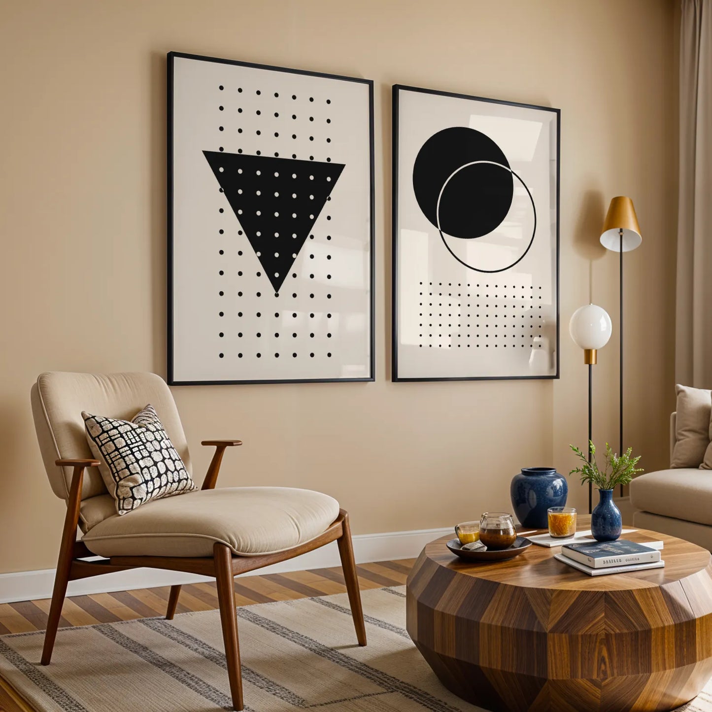 Modern Abstract II, Set of 2, Mid Century Aesthetic Wall Art