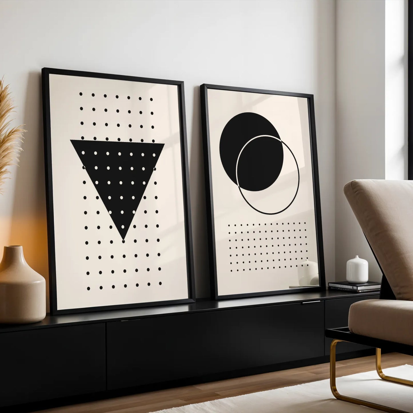 Modern Abstract II, Set of 2, Mid Century Aesthetic Wall Art