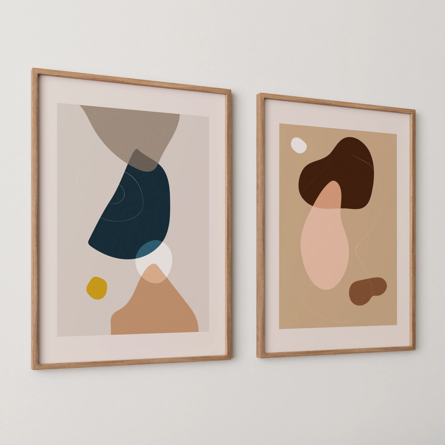 Modern Abstract I, Set of 2, Mid Century Aesthetic Wall Art